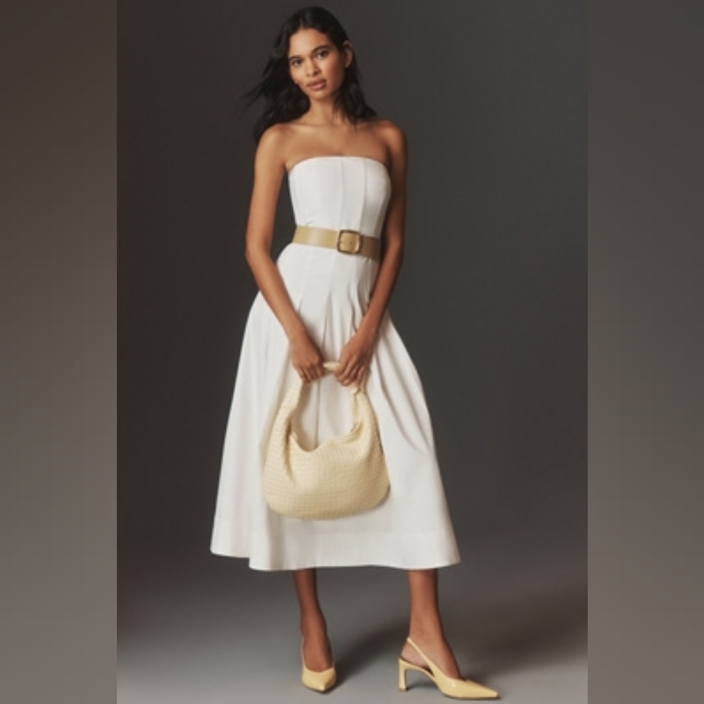 Anthropologie Mare Mare Strapless A-Line Midi Dress NWT Sz L
